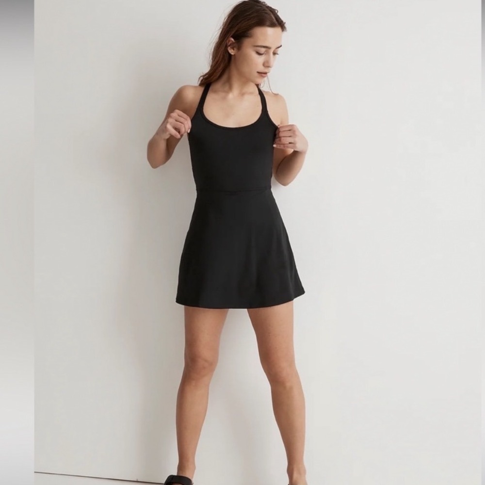 Madewell MWL Flex Fitness Dress Black Racerback Mini Activewear XS